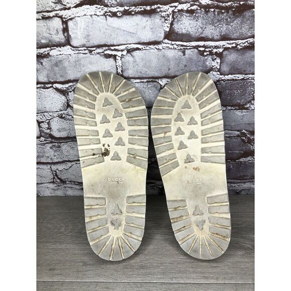 GUCCI Web White Rubber Logo Casual Slides Designer Sandals Men’s Sz 11M US/44EU - Picture 8 of 16